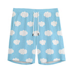 Sky Cloud Pattern Print Men's Sports Shorts