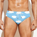 Sky Cloud Pattern Print Men's Swim Briefs