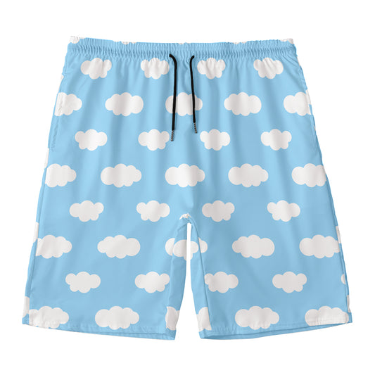 Sky Cloud Pattern Print Men's Swim Trunks