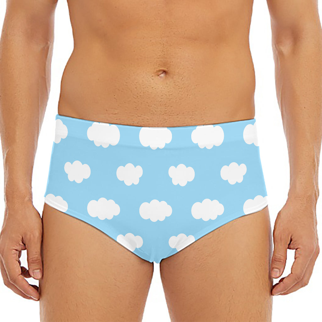 Sky Cloud Pattern Print Men's Triangle Swim Briefs
