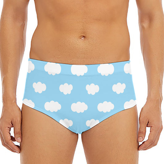 Sky Cloud Pattern Print Men's Triangle Swim Briefs