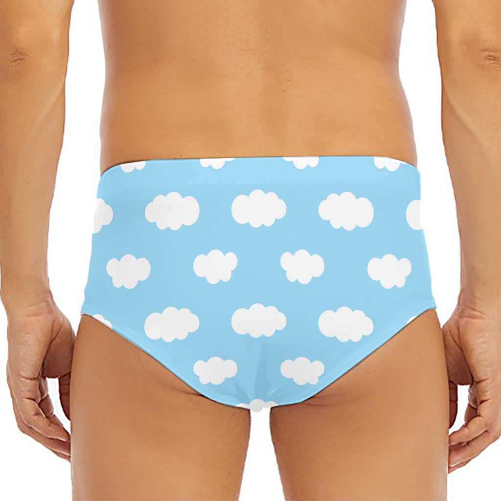 Sky Cloud Pattern Print Men's Triangle Swim Briefs