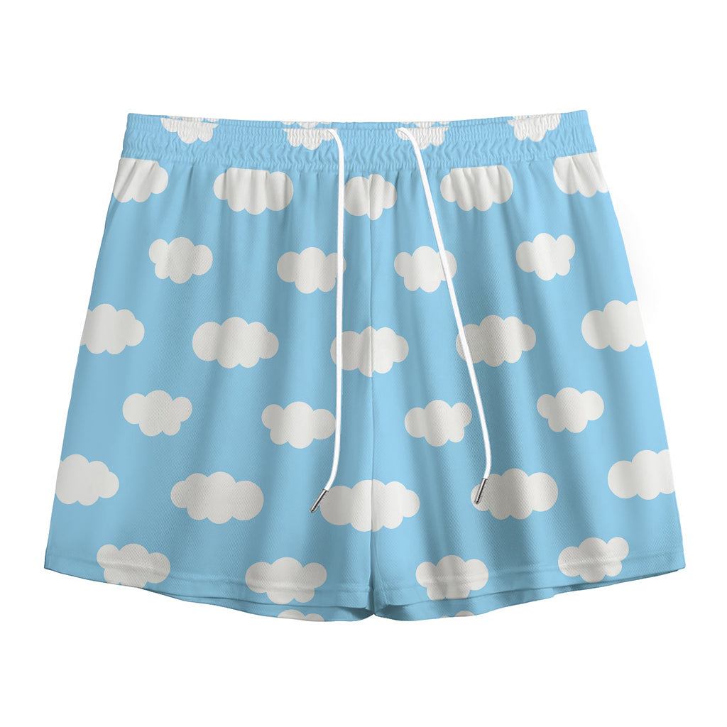 Sky Cloud Pattern Print Mesh Shorts