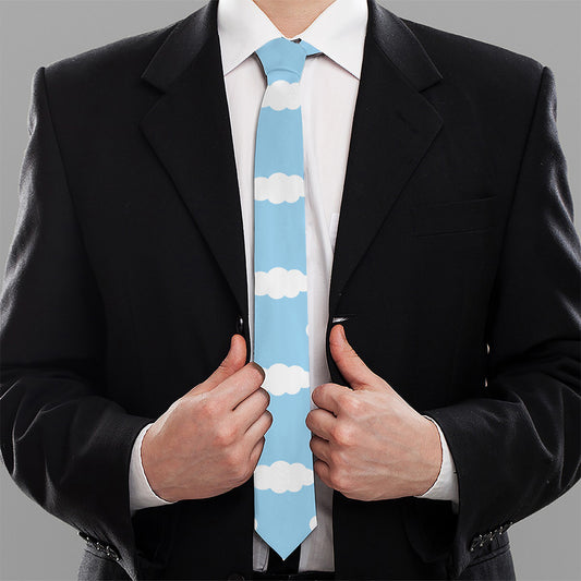 Sky Cloud Pattern Print Necktie