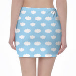 Sky Cloud Pattern Print Pencil Mini Skirt