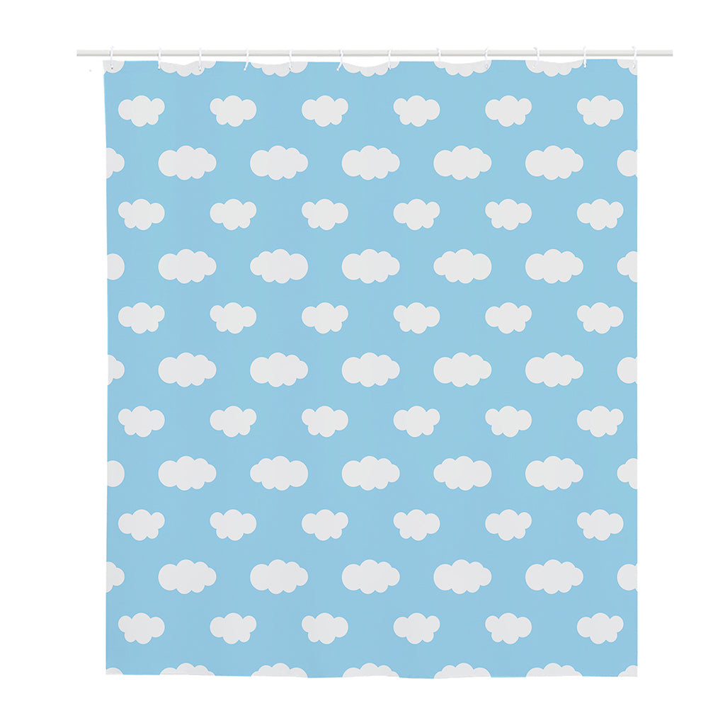 Sky Cloud Pattern Print Polyester Shower Curtain
