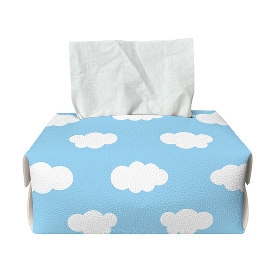 Sky Cloud Pattern Print Rectangle Tissue Box Cover