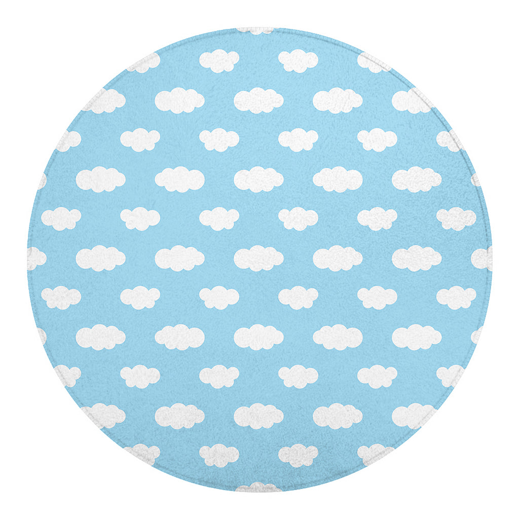 Sky Cloud Pattern Print Round Blanket