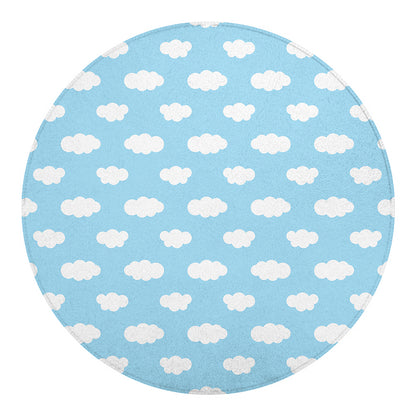 Sky Cloud Pattern Print Round Blanket