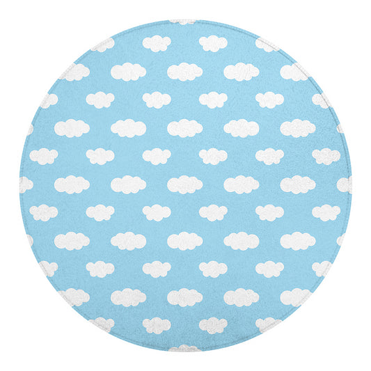 Sky Cloud Pattern Print Round Blanket