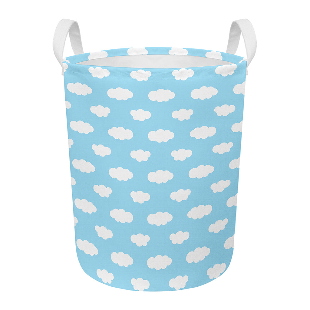 Sky Cloud Pattern Print Round Laundry Basket
