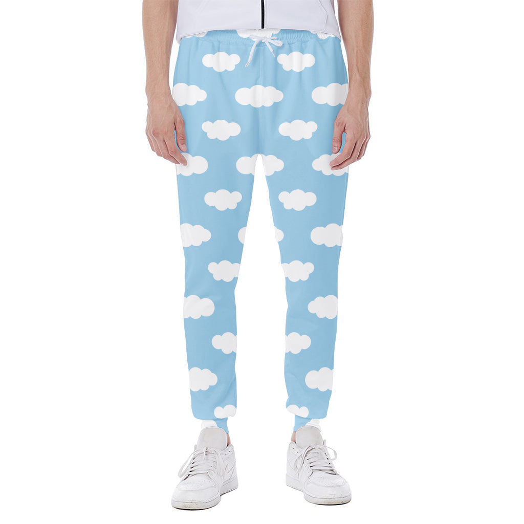 Sky Cloud Pattern Print Scuba Joggers