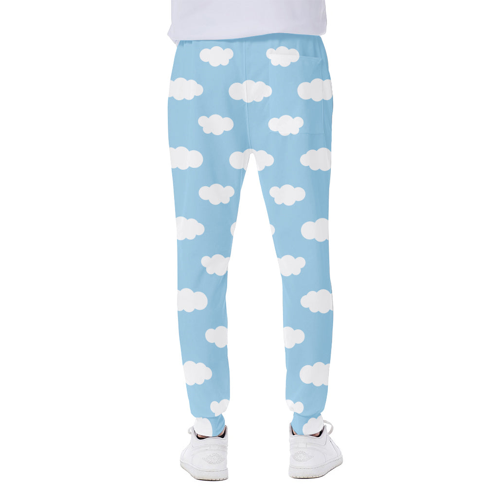 Sky Cloud Pattern Print Scuba Joggers