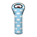 Sky Cloud Pattern Print Single Neoprene Wine Tote