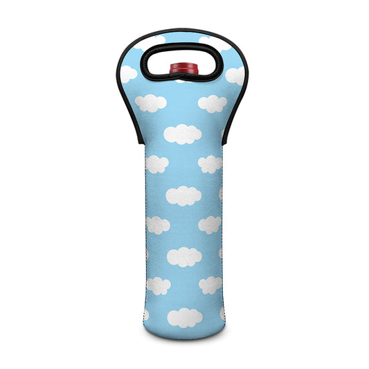 Sky Cloud Pattern Print Single Neoprene Wine Tote
