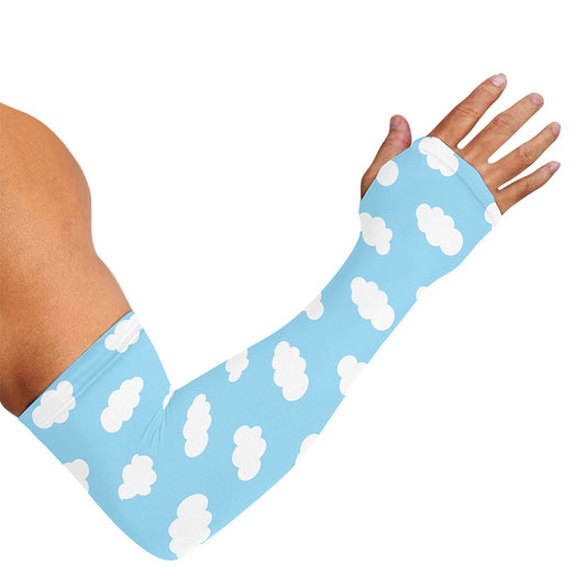 Sky Cloud Pattern Print Sun Protection Arm Sleeves