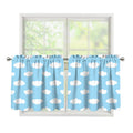Sky Cloud Pattern Print Tier Curtains