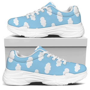 Sky Cloud Pattern Print White Chunky Shoes