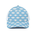 Sky Cloud Pattern Print White Mesh Trucker Hat