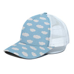 Sky Cloud Pattern Print White Mesh Trucker Cap