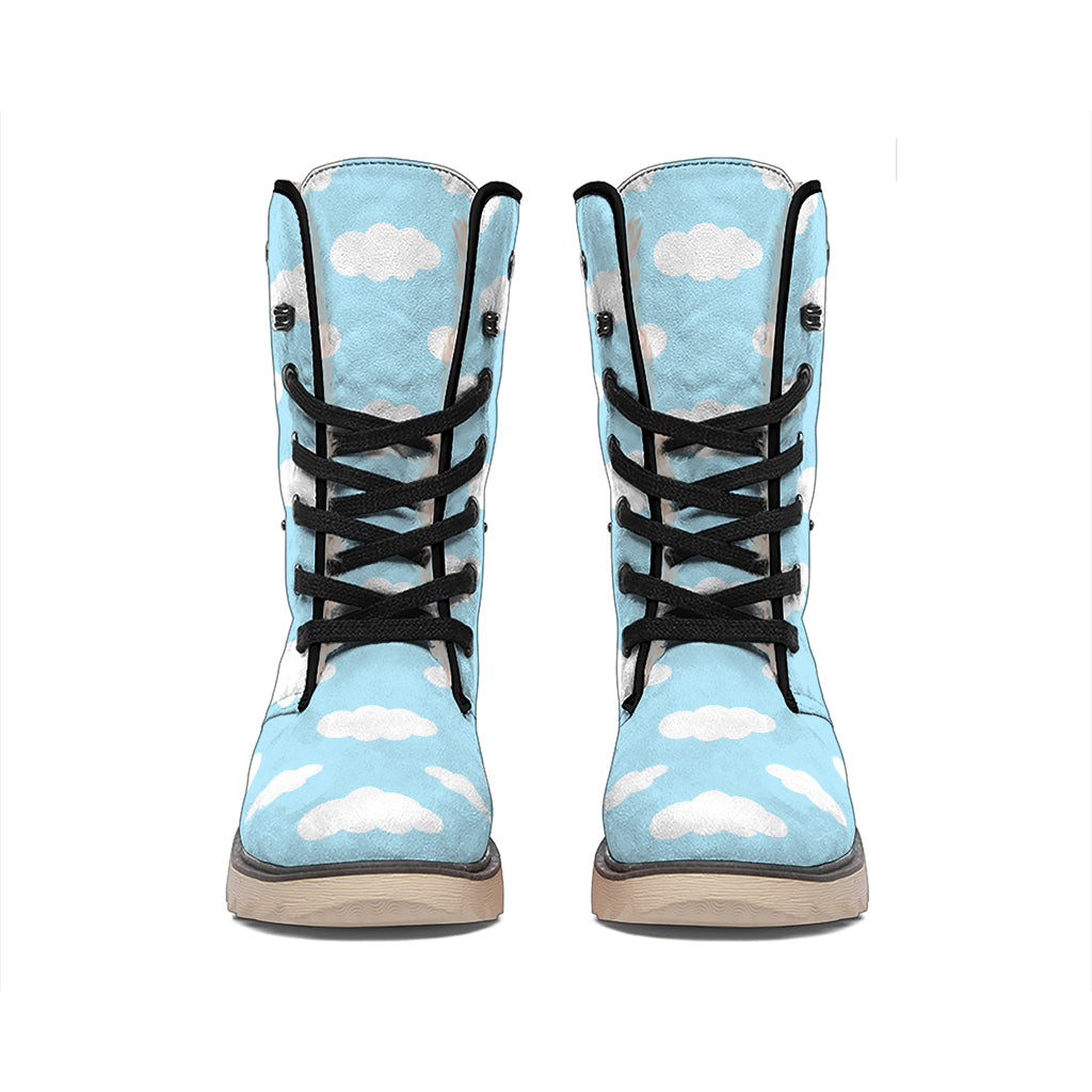 Sky Cloud Pattern Print Winter Boots