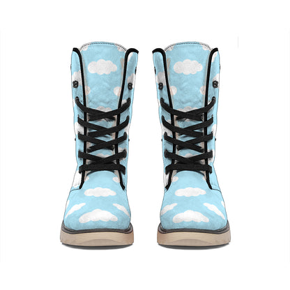Sky Cloud Pattern Print Winter Boots