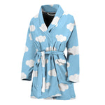 Sky Cloud Pattern Print Women's Bathrobe