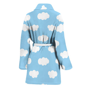 Sky Cloud Pattern Print Women's Bathrobe