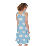 Sky Cloud Pattern Print Women's Sleeveless Dress