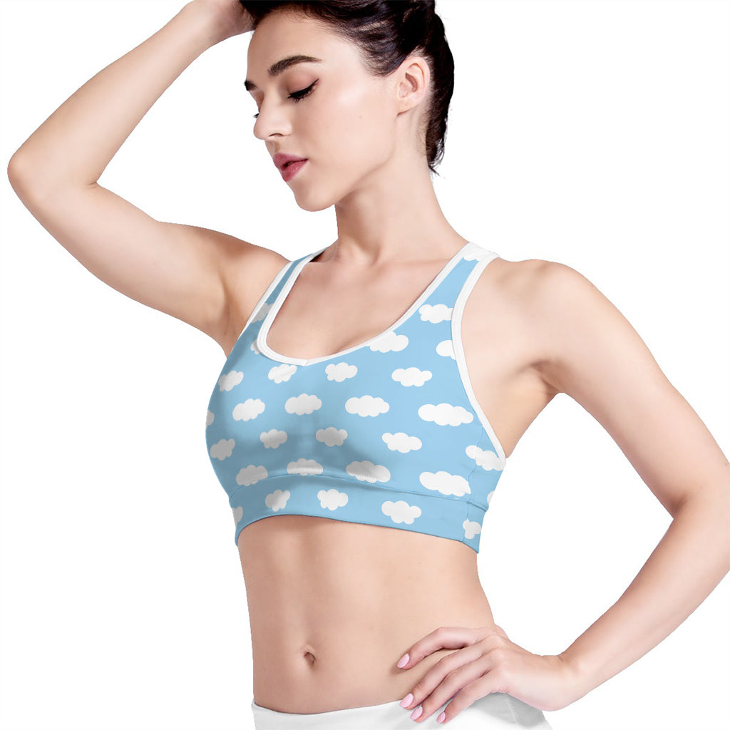 Sky Cloud Pattern Print Women's Sports Bra