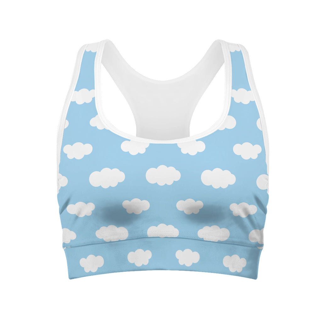 Sky Cloud Pattern Print Women's Sports Bra