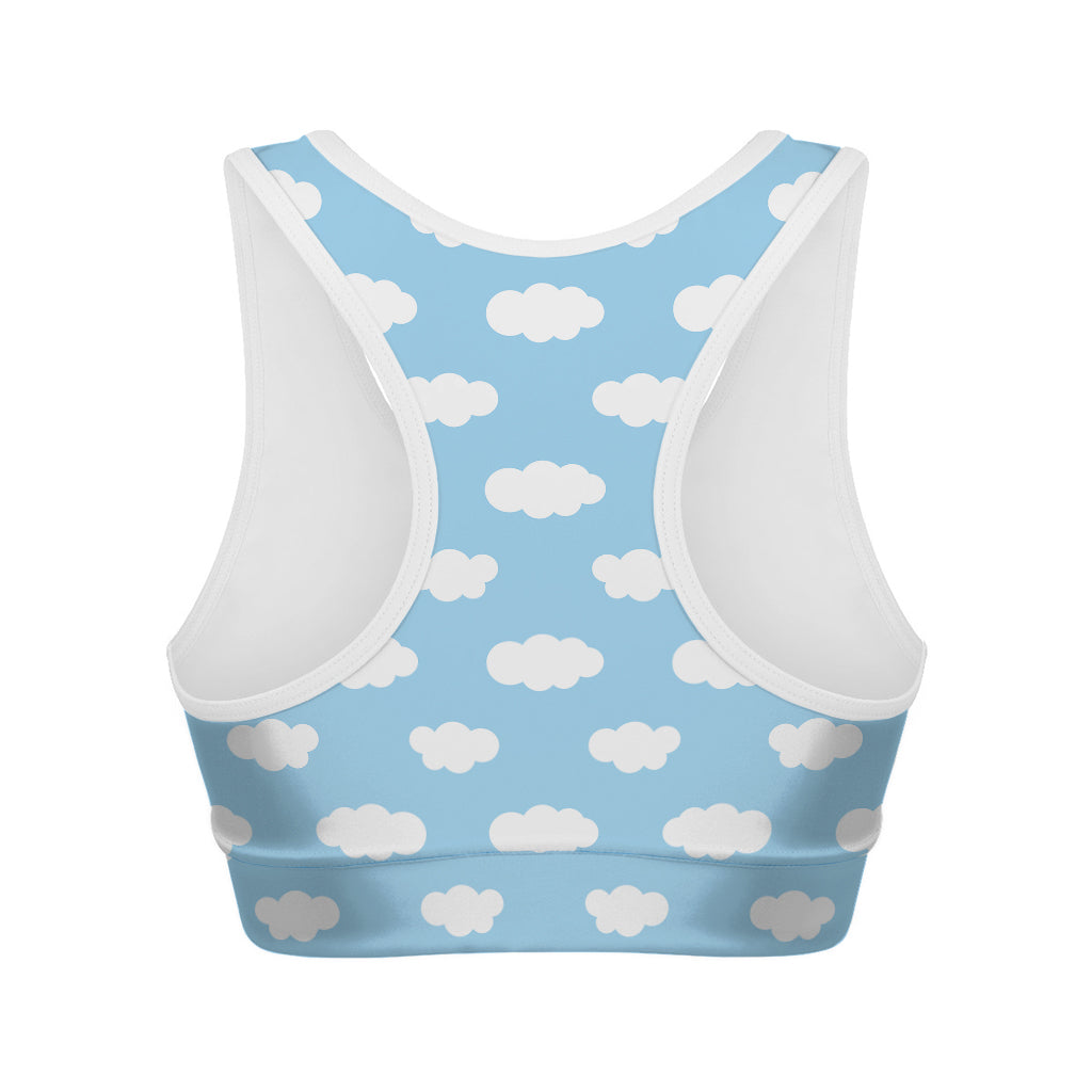 Sky Cloud Pattern Print Women's Sports Bra