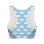 Sky Cloud Pattern Print Women's Sports Bra