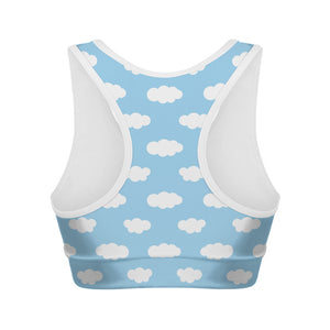 Sky Cloud Pattern Print Women's Sports Bra