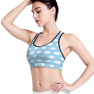 Sky Cloud Pattern Print Women's Sports Bra