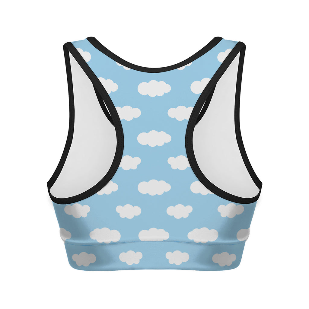 Sky Cloud Pattern Print Women's Sports Bra