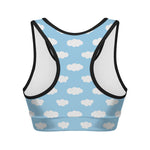 Sky Cloud Pattern Print Women's Sports Bra