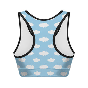 Sky Cloud Pattern Print Women's Sports Bra