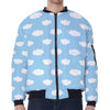 Sky Cloud Pattern Print Zip Sleeve Bomber Jacket