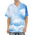 Sky Cloud Print Aloha Shirt