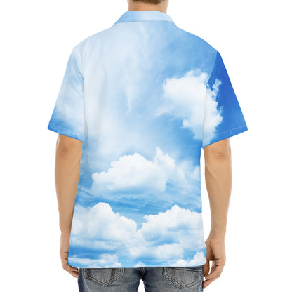 Sky Cloud Print Aloha Shirt