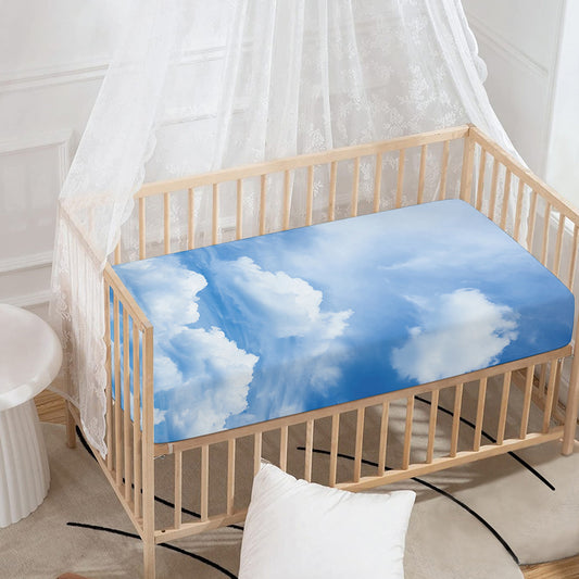 Sky Cloud Print Baby Crib Sheet