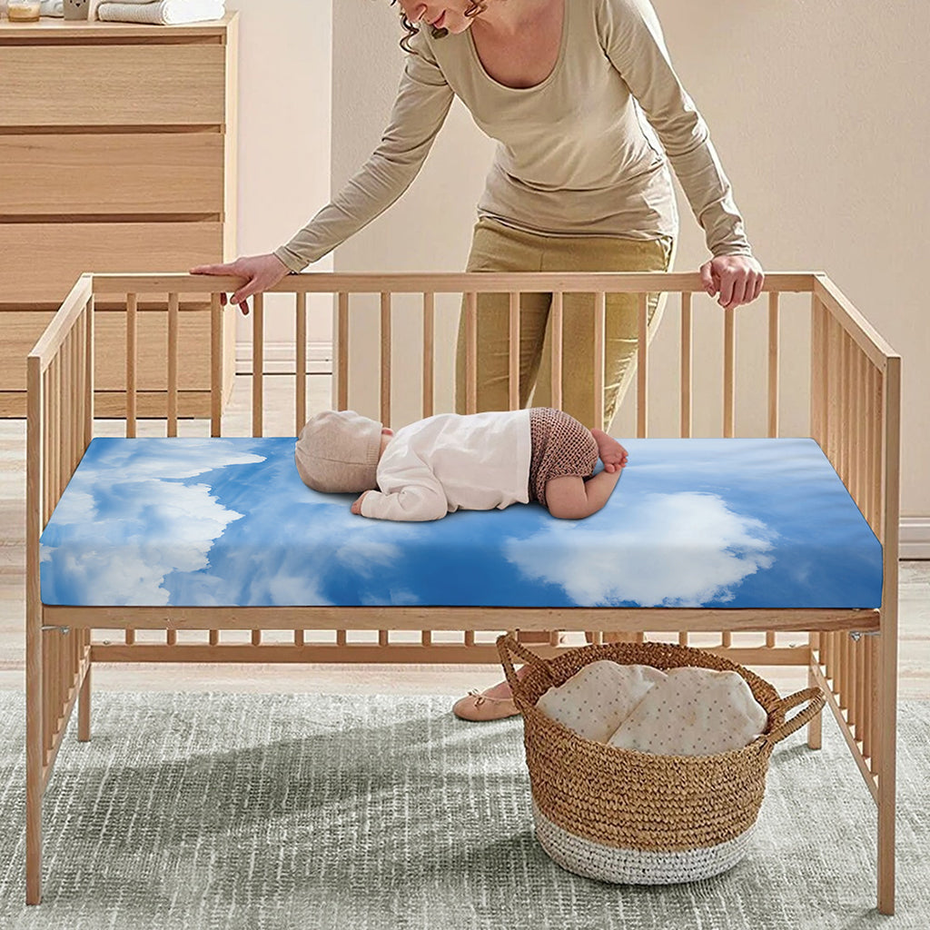 Sky Cloud Print Baby Crib Sheet