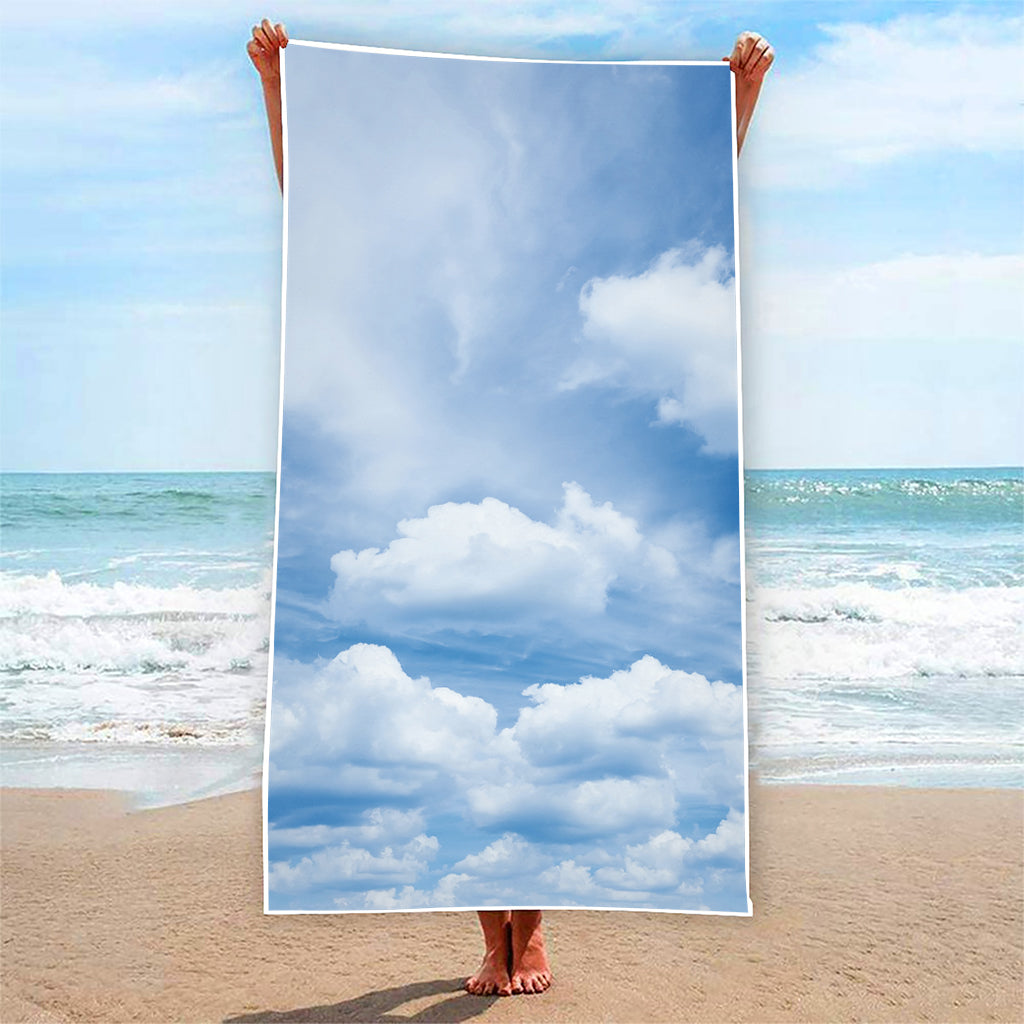 Sky Cloud Print Beach Towel