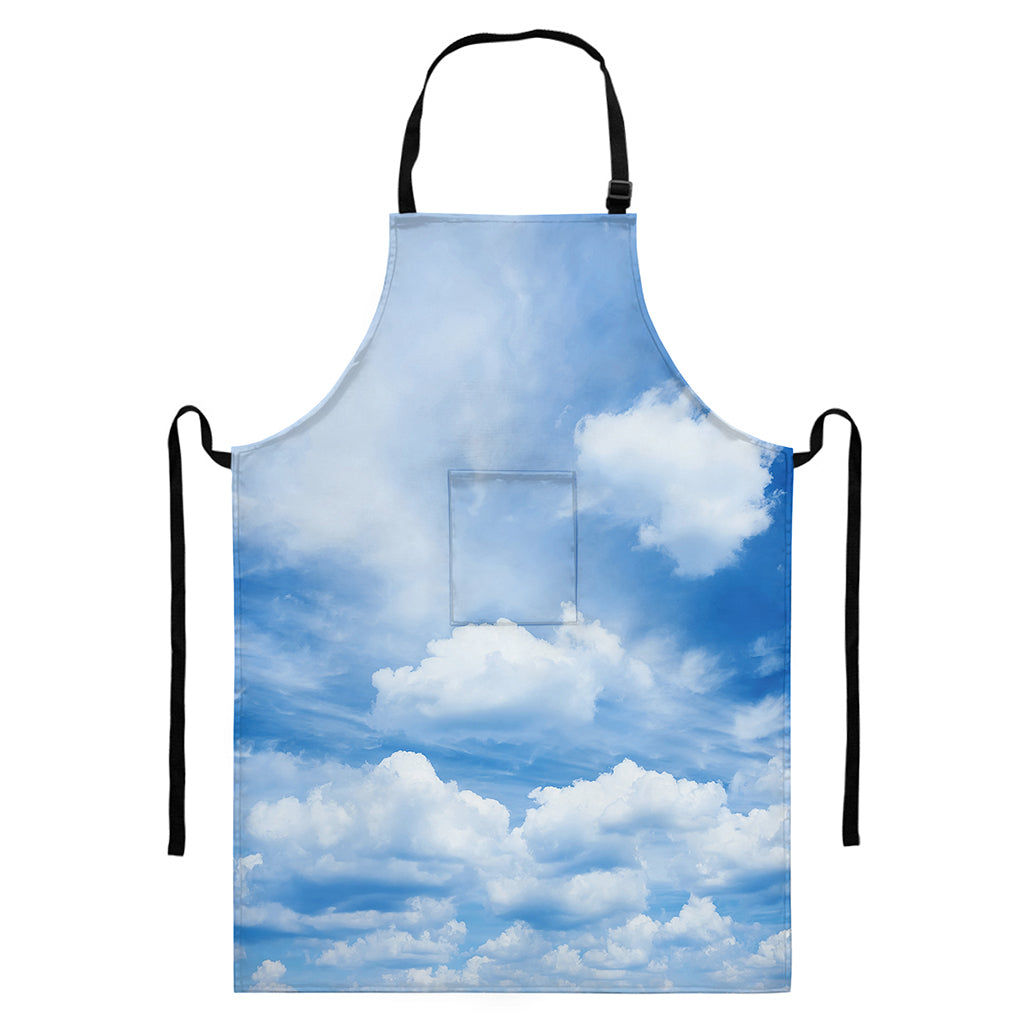 Sky Cloud Print Bib Apron With Pocket
