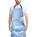 Sky Cloud Print Bib Apron With Pocket