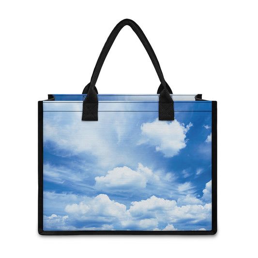 Sky Cloud Print Canvas Tote Bag