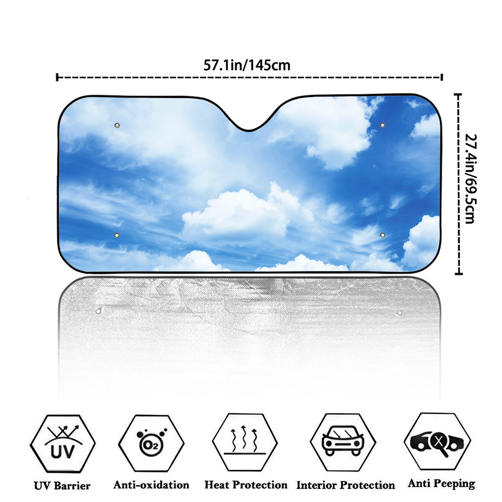 Sky Cloud Print Car Windshield Sun Shade