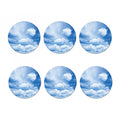 Sky Cloud Print Coaster Set
