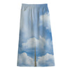 Sky Cloud Print Cotton Front Slit Maxi Skirt